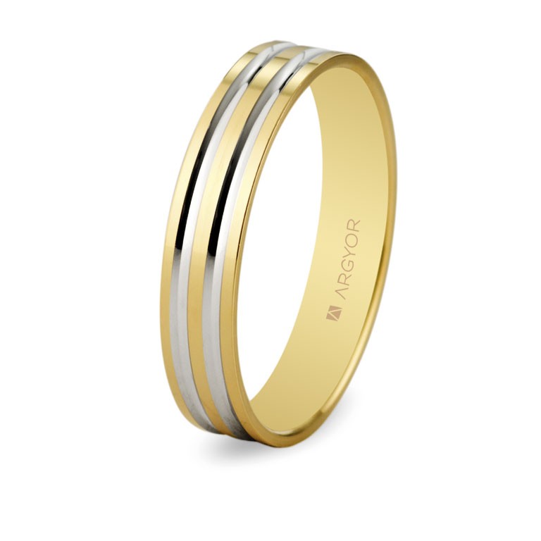 ALIANZA DE BODA 18K FRANJAS BICOLOR 4MM
