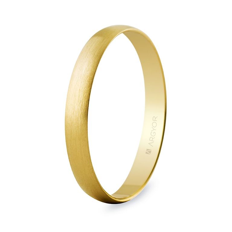 ALIANZA DE BODA ORO 18K MEDIA CA├æA 3 MM SATINADA