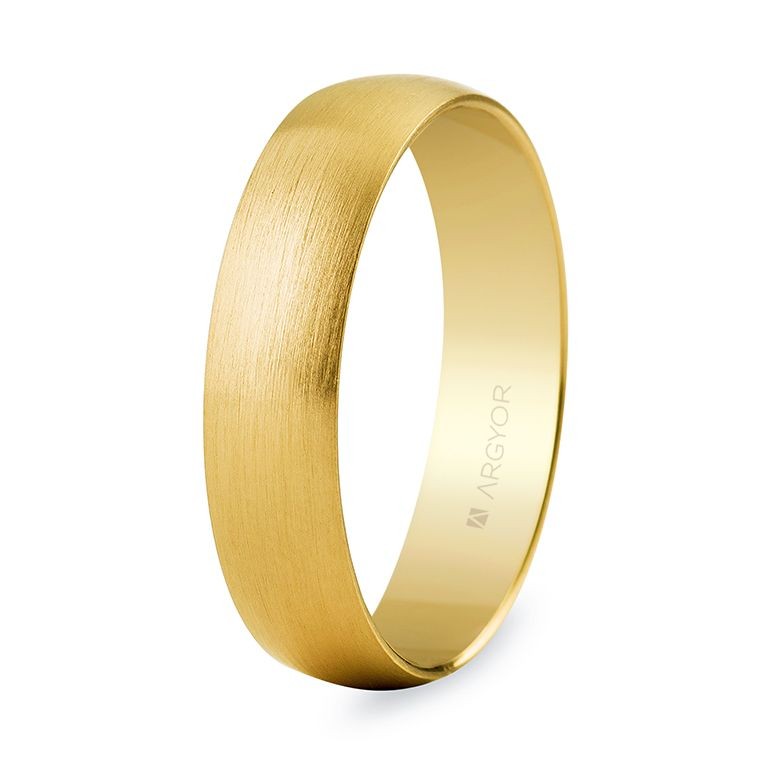 ALIANZA DE BODA ORO 18K MEDIA CA├æA 5 MM SATINADA