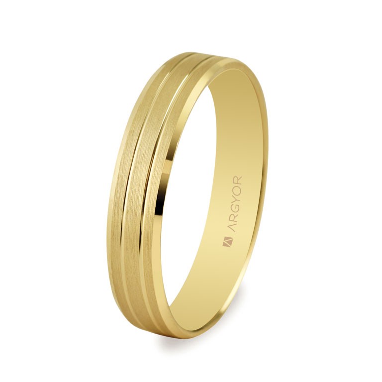 ALIANZA DE BODA ORO 18K SATINADA-BRILLO 4MM