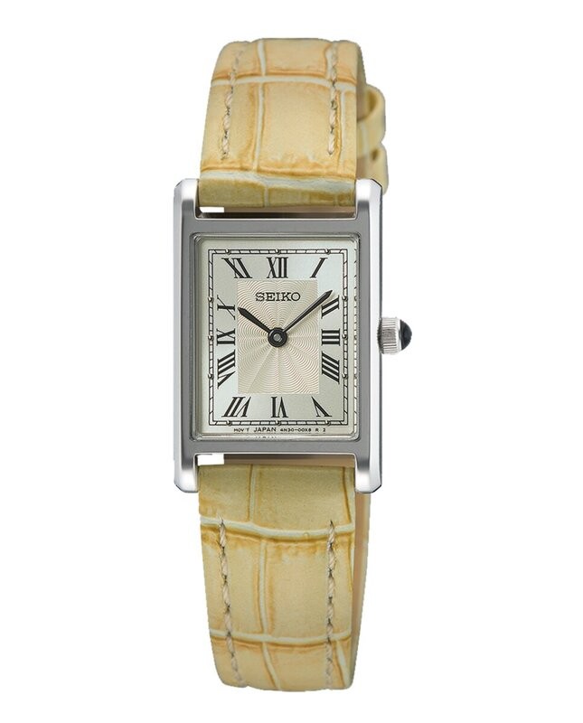 SEIKO LADIES BEIGE RECTANGULAR